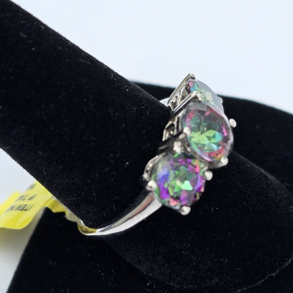 Colorful Mystic Topaz Sterling Silver Ring Size 10 NWT - Picture 5 of 11